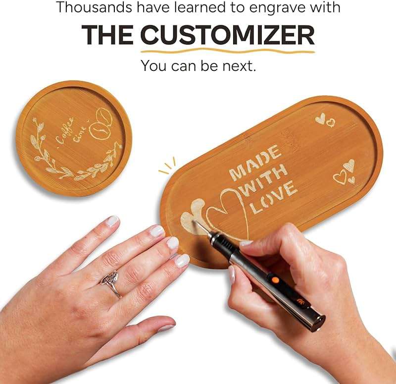 Resparked Customizer Engraving Pen Ultimate Cordless Portable Tool for Artists & DIYers - Engrave 50+ Surfaces - Beginner Friendly - Rechargeable - Free 30 Bits & Mastery Guide - Image 5