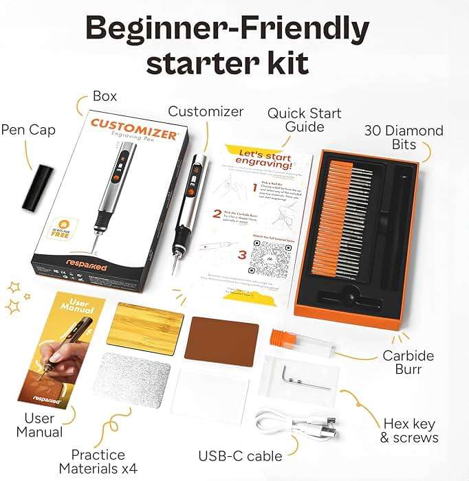 Resparked Customizer Engraving Pen Ultimate Cordless Portable Tool for Artists & DIYers - Engrave 50+ Surfaces - Beginner Friendly - Rechargeable - Free 30 Bits & Mastery Guide - Image 6