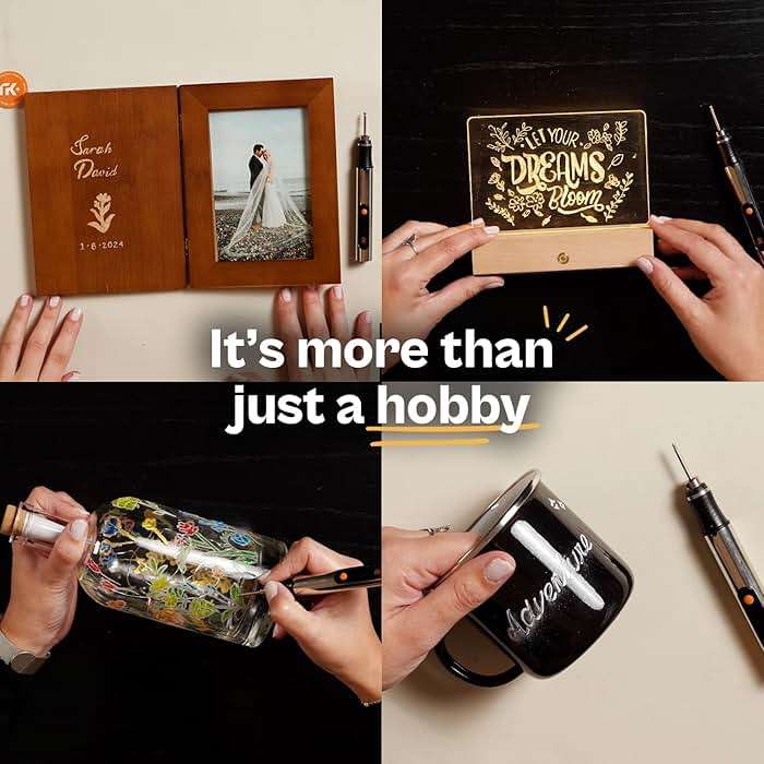 Resparked Customizer Engraving Pen Ultimate Cordless Portable Tool for Artists & DIYers - Engrave 50+ Surfaces - Beginner Friendly - Rechargeable - Free 30 Bits & Mastery Guide - Image 7