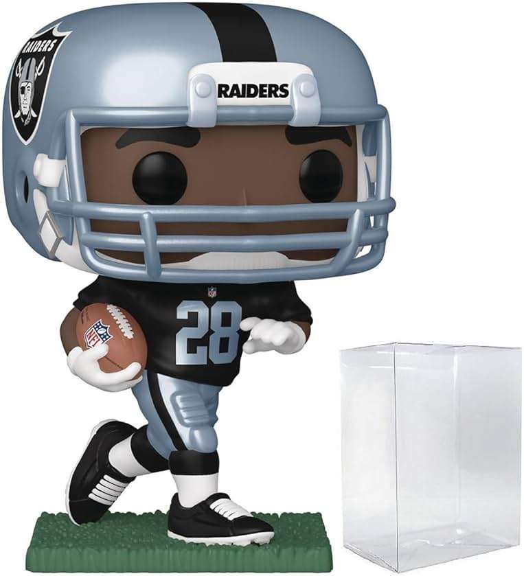 POP Football: Raiders - Josh Jacobs (Home Uniform) Funko Vinyl Figure (Bundled with Compatible Box Protector Case), Multicolor, 3.75 inches - Image 1