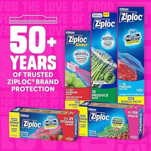 Ziploc Gallon Food Storage Bags, Stay Open Design with Stand-Up Bottom, Easy to Fill, 81 Count - Image 7