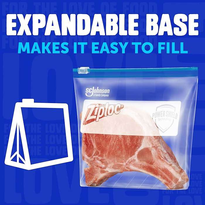 Ziploc Gallon Food Storage Freezer Slider Bags, Power Shield Technology for More Durability, 13 count - Image 5