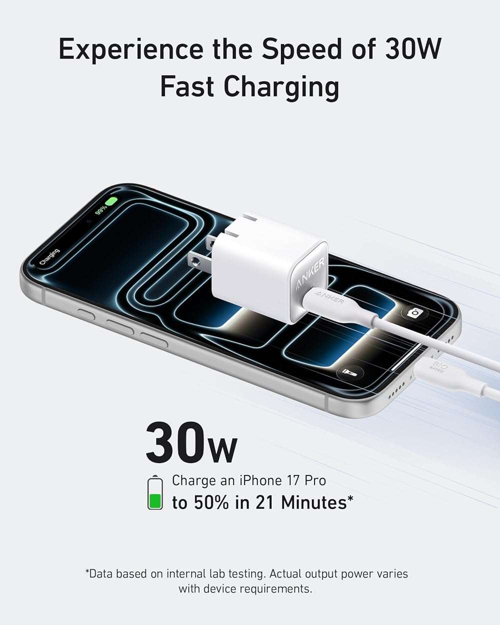 Anker Nano Phone Charger, USB C GaN Charger 30W, PIQ 3.0 Foldable PPS Fast Charger USB C for iPhone 17/16 and More Series, Galaxy, iPad, Compatible with MagSafe - Image 3