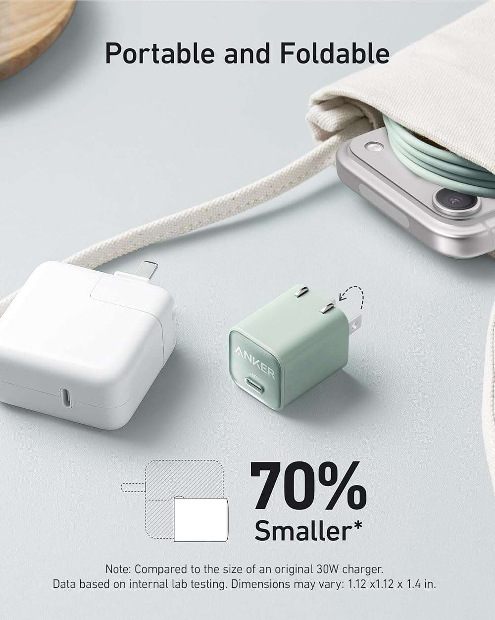 Anker Nano Phone Charger, USB C GaN Charger 30W, PIQ 3.0 Foldable PPS Fast Charger USB C for iPhone 17/16 and More Series, Galaxy, iPad, Compatible with MagSafe - Image 4