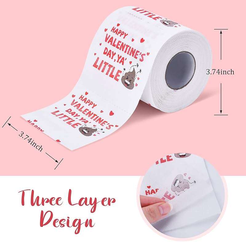 Valentines Gifts for Him Her, Romantic Novelty Gifts Toilet Paper, Funny Gag Gifts for Adults Men Women Boyfriend Girlfriend, Valentines Decor/Decorations for Party Supplies Valentine's Christmas - Image 2