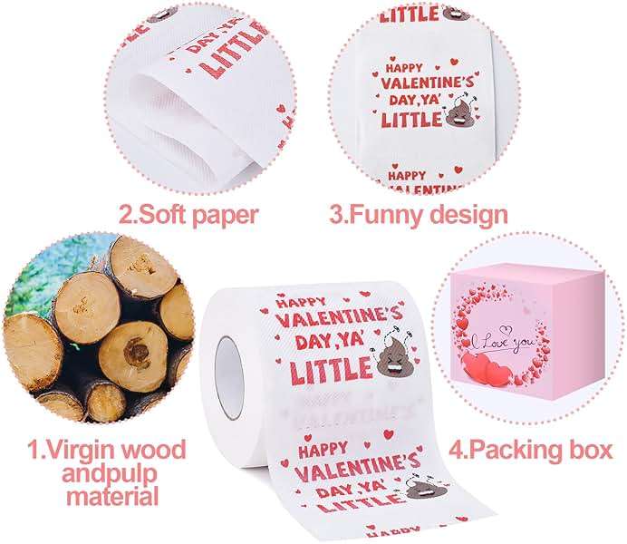Valentines Gifts for Him Her, Romantic Novelty Gifts Toilet Paper, Funny Gag Gifts for Adults Men Women Boyfriend Girlfriend, Valentines Decor/Decorations for Party Supplies Valentine's Christmas - Image 3