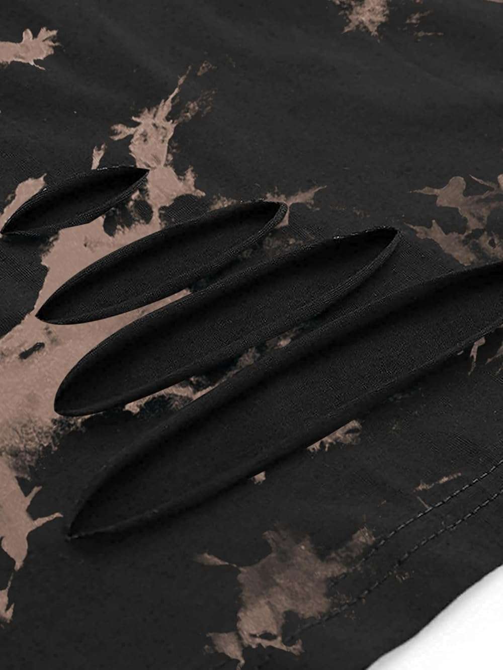 Avanova Women Skull Finger Graphic Distressed Tee Shirt Ripped Short Sleeve Crop Tops - Image 4