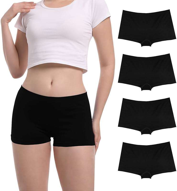 Seamless Boyshort Underwear For Women Nylon Spandex Boyshorts Panties Soft Stretch Boy Shorts Underwear MultiPack - Image 1