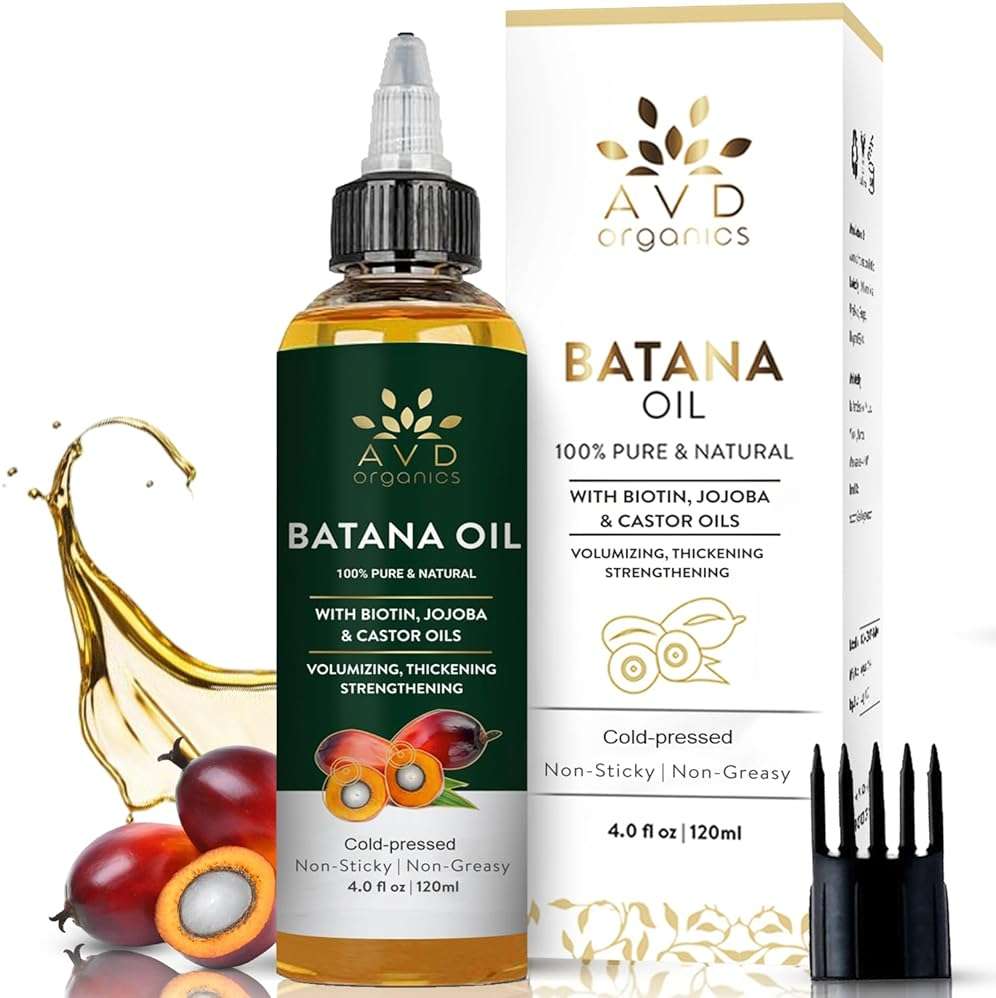 AVD ORGANICS Batana Oil for Hair Growth 4.05 fl oz | Dr Sebi Organic Raw Batana Oil from Honduras | 100% Pure & Natural for thicker & stronger Hair | Ideal for Men & Women | 120ML - Image 1