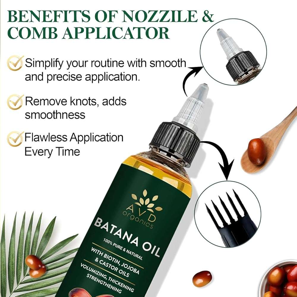 AVD ORGANICS Batana Oil for Hair Growth 4.05 fl oz | Dr Sebi Organic Raw Batana Oil from Honduras | 100% Pure & Natural for thicker & stronger Hair | Ideal for Men & Women | 120ML - Image 3