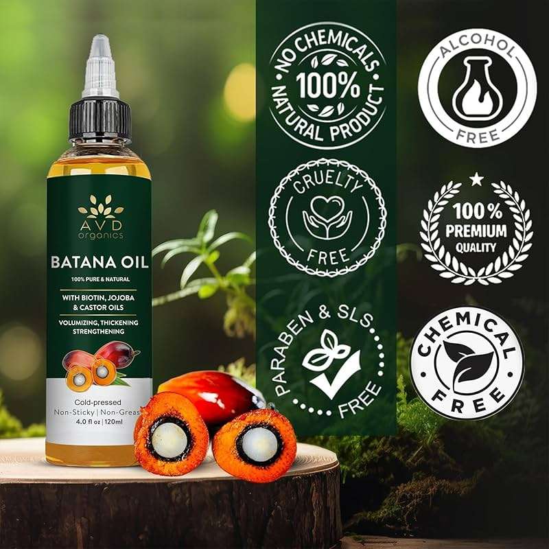 AVD ORGANICS Batana Oil for Hair Growth 4.05 fl oz | Dr Sebi Organic Raw Batana Oil from Honduras | 100% Pure & Natural for thicker & stronger Hair | Ideal for Men & Women | 120ML - Image 7