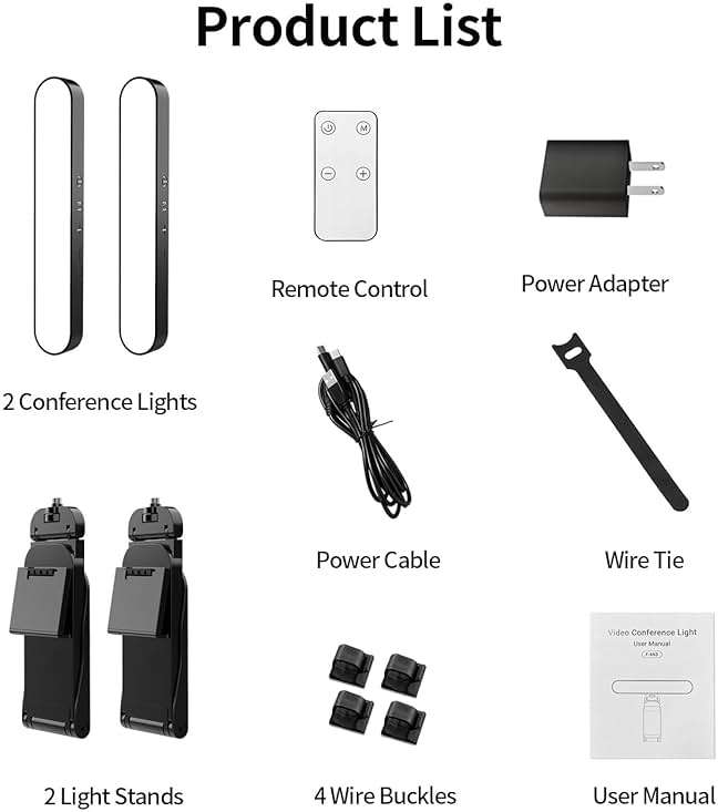 yAyusi Dual-lamp Video Conference Lighting, LED Streaming Light with Remote and Touch Control, Zoom Lighting for Computer,Webcam Laptop Monitor Ring Light for Video Calls/Zoom Meetings/Video Recording - Image 6