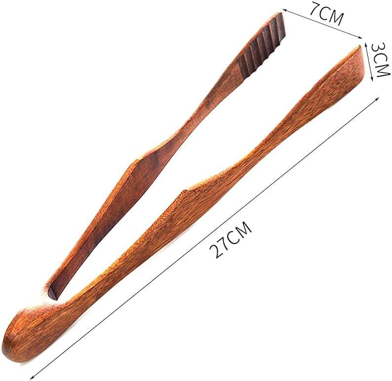Essential Wooden Spatula Tong Set for Kitchens,Restaurants:Perfect for Fruits, Salads, Desserts, Breads,Barbecues - Image 2