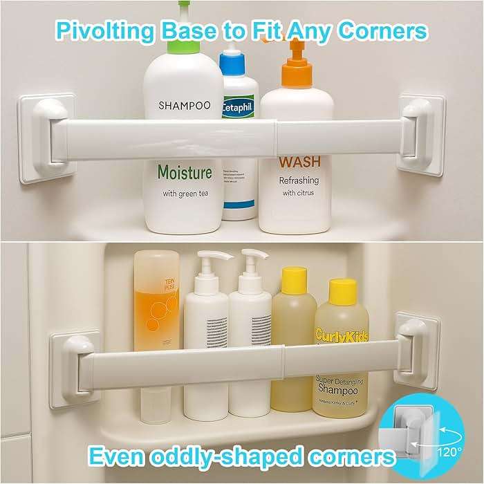 RV Shower Corner Storage Bars 3 Pack, Aluminum Adjustable Camper Shower Shelf Retainer Bars for Bathroom Storage and Organization, RV Essential Accessories for Travel Trailer Inside, 10-15 Inches - Image 6