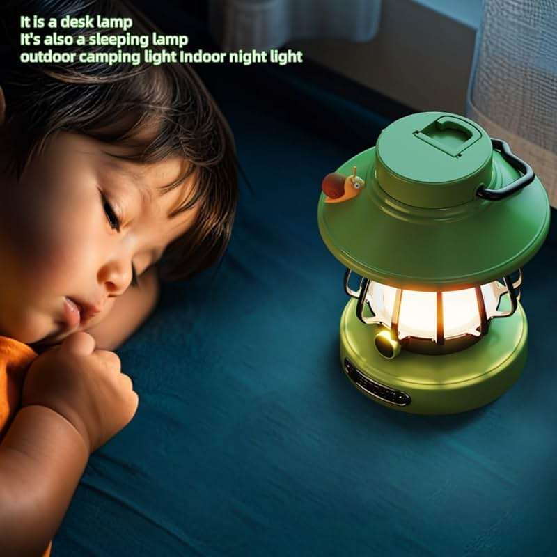 HOMY New Gear lamp for Kids Set Toddler Flashlight Convenient LED Light Rechargeable Battery Operated Outdoor Indoor Essentials Table Portable Night Light Green Gift Electric Camping Lanterns Snail - Image 6