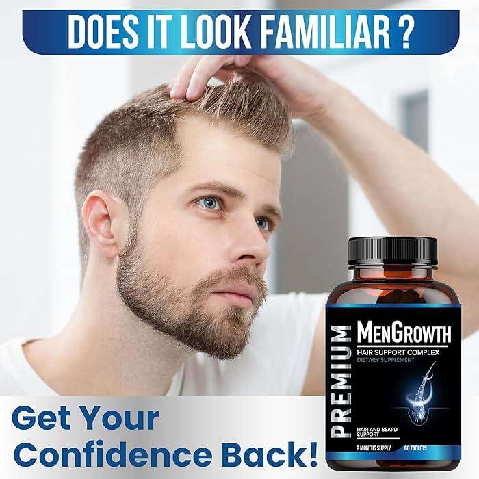 Mens Hair Growth-Hair Vitamins For Men. Anti Hair Loss Supplement, Regrow Hair & Beard Growth Pills With DHT Blocker For Thinning Hair & Hair Thickening With Biotin & Saw Palmetto.Thicker Fuller Hair - Image 4