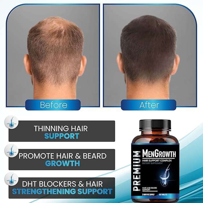 Mens Hair Growth-Hair Vitamins For Men. Anti Hair Loss Supplement, Regrow Hair & Beard Growth Pills With DHT Blocker For Thinning Hair & Hair Thickening With Biotin & Saw Palmetto.Thicker Fuller Hair - Image 5