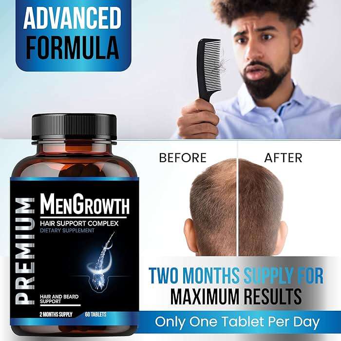 Mens Hair Growth-Hair Vitamins For Men. Anti Hair Loss Supplement, Regrow Hair & Beard Growth Pills With DHT Blocker For Thinning Hair & Hair Thickening With Biotin & Saw Palmetto.Thicker Fuller Hair - Image 6