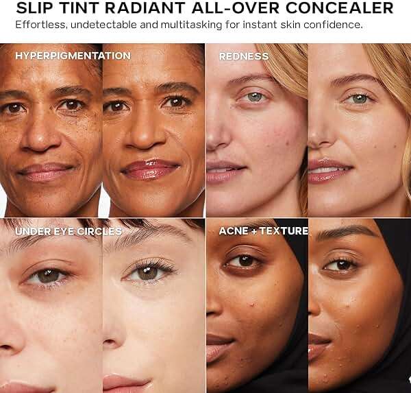 Saie Slip Tint Radiant Cream Concealer & All-Over Face Makeup - Concealer for Dark Circles, Redness & Blemishes - Lightweight Makeup Made with Hydrating Hyaluronic Acid - Shade 3 (0.17 oz) - Image 6