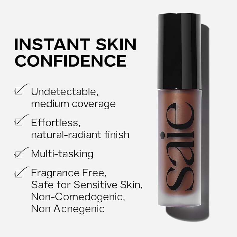 Saie Slip Tint Radiant Cream Concealer & All-Over Face Makeup - Concealer for Dark Circles, Redness & Blemishes - Lightweight Makeup Made with Hydrating Hyaluronic Acid - Shade 3 (0.17 oz) - Image 8