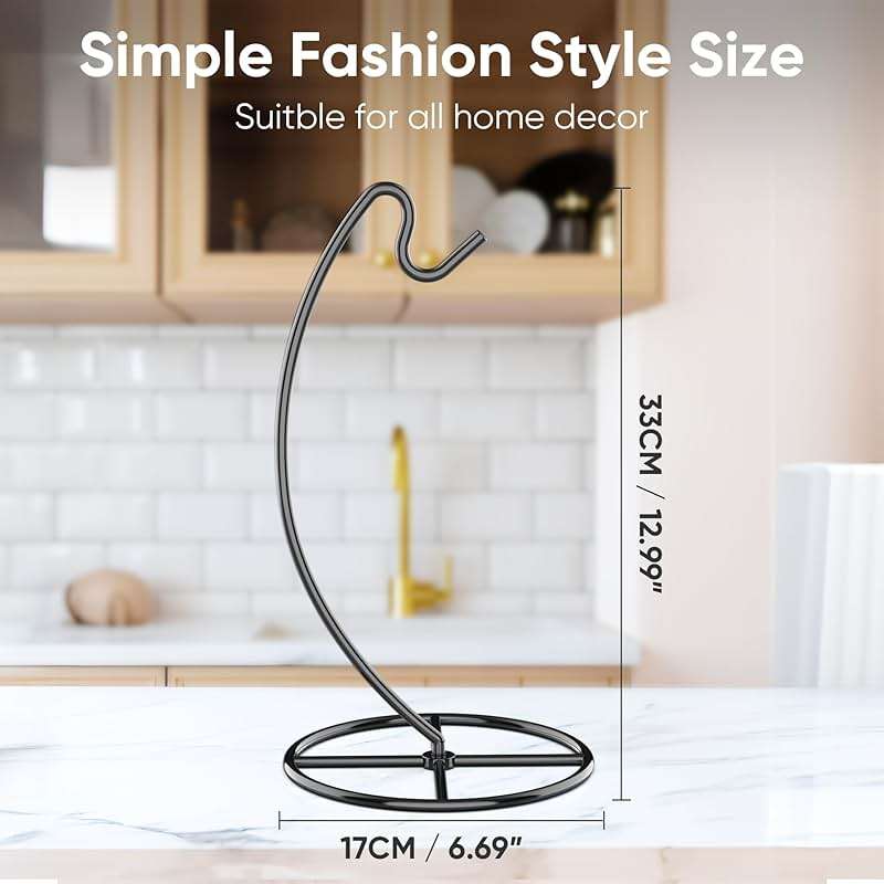 Beesini 2 Pack Banana Holder, Banana Tree Stand Metal, Banana Stand Holder, Holds Up to 15LB Banana or Grape, Banana Rack for Kitchen Counter, Black - Image 3