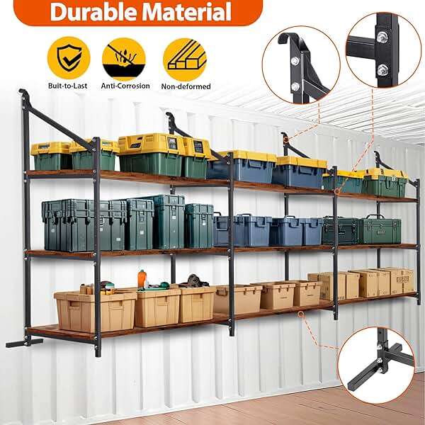 Talustool Shipping Container Shelving Storage Bracket 4Pcs Heavy Duty Cargo Shipping Container Shelf Shelving Brackets Universal - Image 3