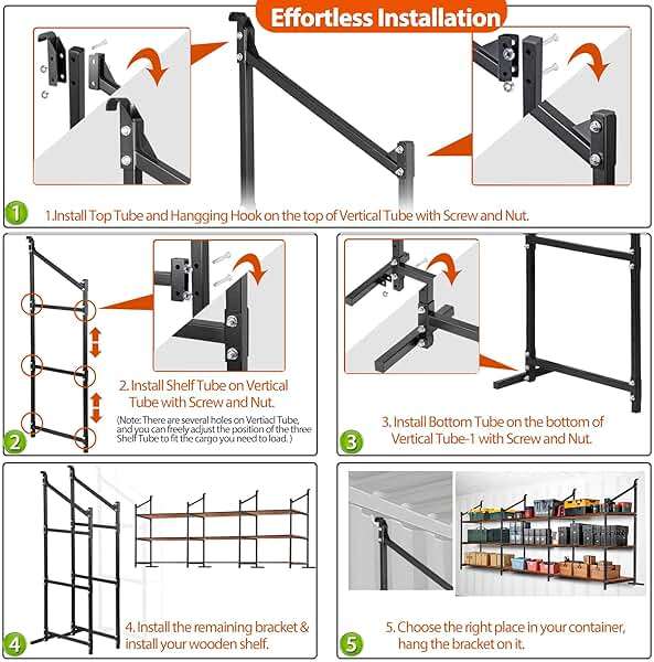Talustool Shipping Container Shelving Storage Bracket 4Pcs Heavy Duty Cargo Shipping Container Shelf Shelving Brackets Universal - Image 4