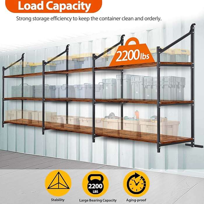 Talustool Shipping Container Shelving Storage Bracket 4Pcs Heavy Duty Cargo Shipping Container Shelf Shelving Brackets Universal - Image 5