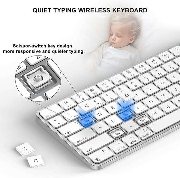 ULSOU Wireless Keyboard for Mac, Bluetooth/2.4G USB Dual-Channel Connection, Multi Device, Mini Size, Rechargeable Bluetooth Keyboard for Mac Compatible with iMac, iPad, iPhone, MacBook Air/Pro - Image 4