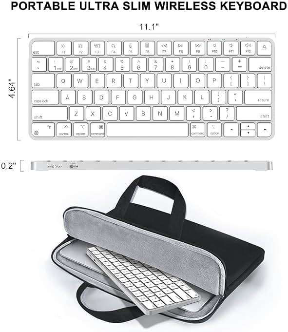 ULSOU Wireless Keyboard for Mac, Bluetooth/2.4G USB Dual-Channel Connection, Multi Device, Mini Size, Rechargeable Bluetooth Keyboard for Mac Compatible with iMac, iPad, iPhone, MacBook Air/Pro - Image 5