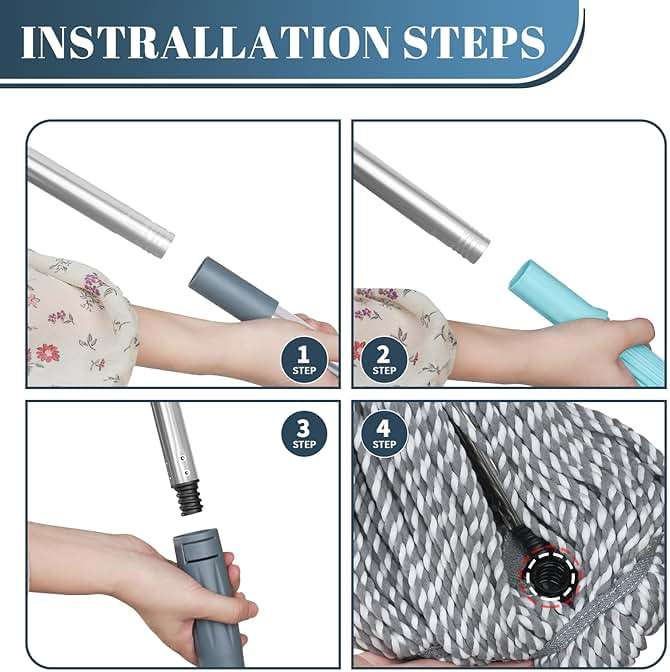 Self-Wringing Twist Mop for Floor Cleaning, Long Handled Microfiber Floor Mop with Top Scouring Pad for Kitchen, Hardwood, Restaurant, Bathroom, Garages, Warehouses, Office, 64-inch , Grey - Image 5