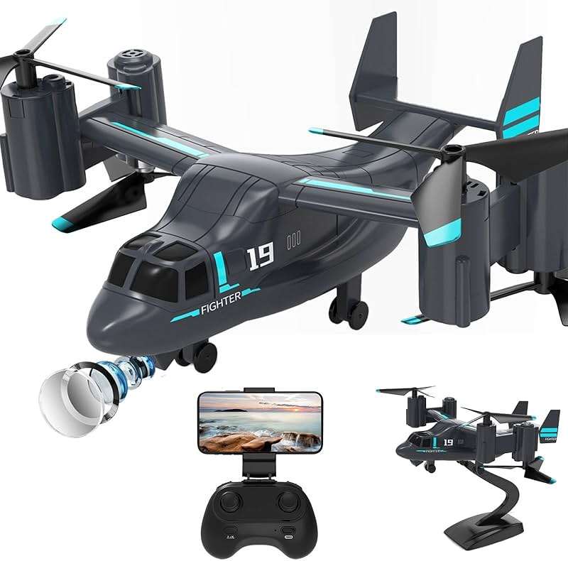 Helicopter Remote Control, LM19 Ospery Military RC Helicopter with Live Camera for Military Fans, Flying and Land Gliding Mode, One Key take Off/Landing, Remote Control Helicopter for Adults 14+ - Image 1