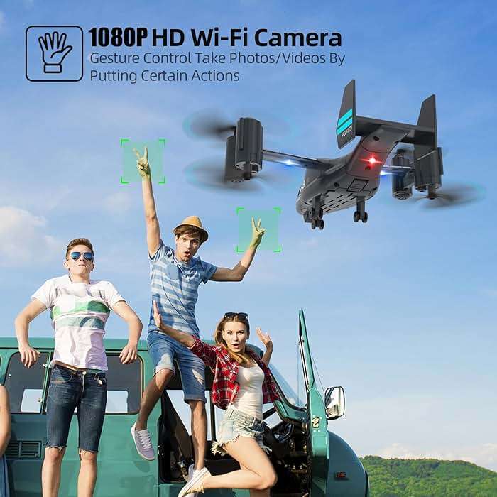 Helicopter Remote Control, LM19 Ospery Military RC Helicopter with Live Camera for Military Fans, Flying and Land Gliding Mode, One Key take Off/Landing, Remote Control Helicopter for Adults 14+ - Image 5