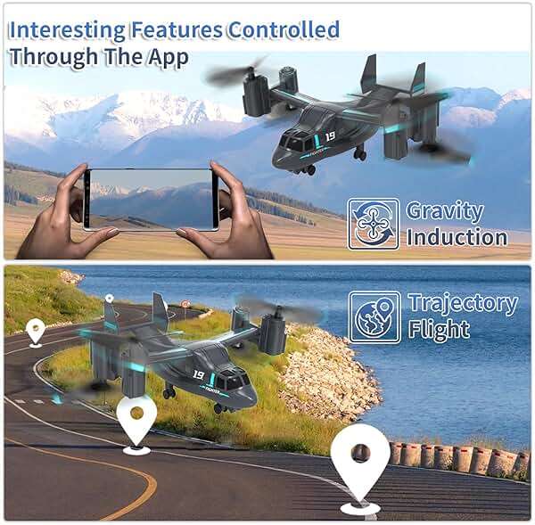 Helicopter Remote Control, LM19 Ospery Military RC Helicopter with Live Camera for Military Fans, Flying and Land Gliding Mode, One Key take Off/Landing, Remote Control Helicopter for Adults 14+ - Image 6