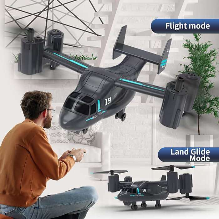 Helicopter Remote Control, LM19 Ospery Military RC Helicopter with Live Camera for Military Fans, Flying and Land Gliding Mode, One Key take Off/Landing, Remote Control Helicopter for Adults 14+ - Image 9