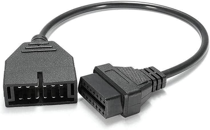 Flygun 1 PC OBD1 Scanner Connector, OBD1 to OBD2 GM Adapter, Scanning Diagnostic Extension Tool Cable Connector, Compatible with GM 12 Pin to OBD1 to OBD2 16 Pin Connector (Black) - Image 1