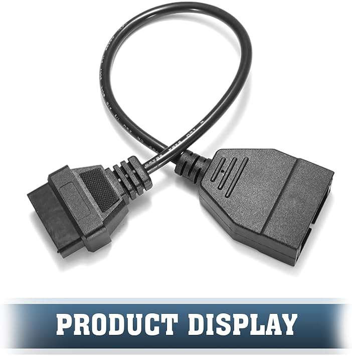 Flygun 1 PC OBD1 Scanner Connector, OBD1 to OBD2 GM Adapter, Scanning Diagnostic Extension Tool Cable Connector, Compatible with GM 12 Pin to OBD1 to OBD2 16 Pin Connector (Black) - Image 4
