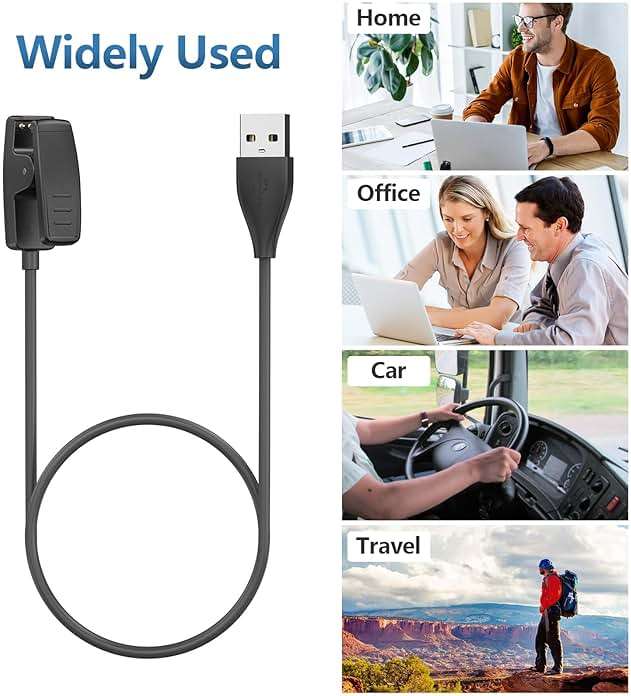 Meliya USB A Charger for Garmin Forerunner 735XT 235 35 64 230 630 645/645 Music, Approach S20/G10, Vivomove HR/Lily/Lily 2 Smart Watch Replacement Charger Charging Clip Cable (3.3FT/1M) - Image 6