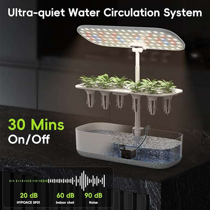 Large Hydroponics Growing System 14 Pods, Indoor Herb Garden with LED Grow Light, 5L Water Tank, Hydroponic Grow Kit with Auto-Timer, STEM Growing kit - Image 5