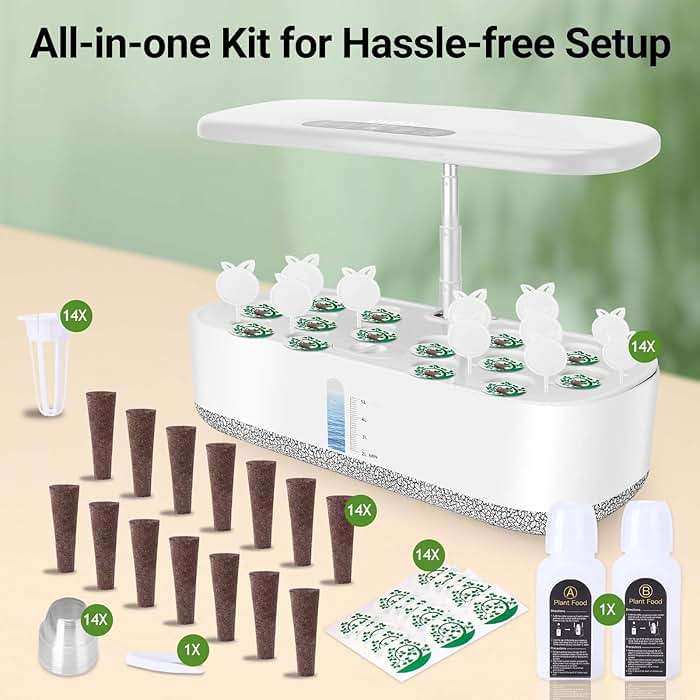 Large Hydroponics Growing System 14 Pods, Indoor Herb Garden with LED Grow Light, 5L Water Tank, Hydroponic Grow Kit with Auto-Timer, STEM Growing kit - Image 7