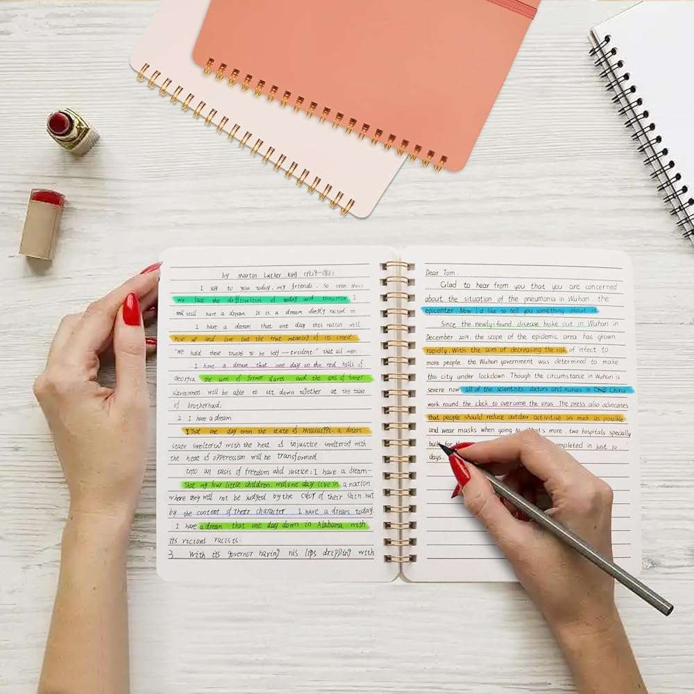 DMSVK 4 PCS Small Spiral Notebook 5x7, Spiral Journal Notebook, Notebooks for Work, Note Taking, School, Small Notebooks 5x7 with Strap, Cute Notebooks for Women 50 Sheets - Image 2
