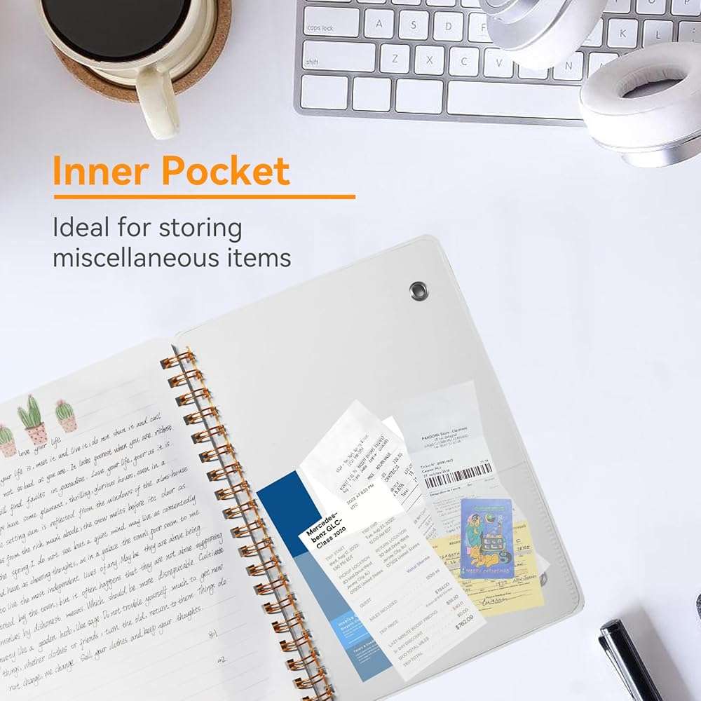 DMSVK 4 PCS Small Spiral Notebook 5x7, Spiral Journal Notebook, Notebooks for Work, Note Taking, School, Small Notebooks 5x7 with Strap, Cute Notebooks for Women 50 Sheets - Image 5