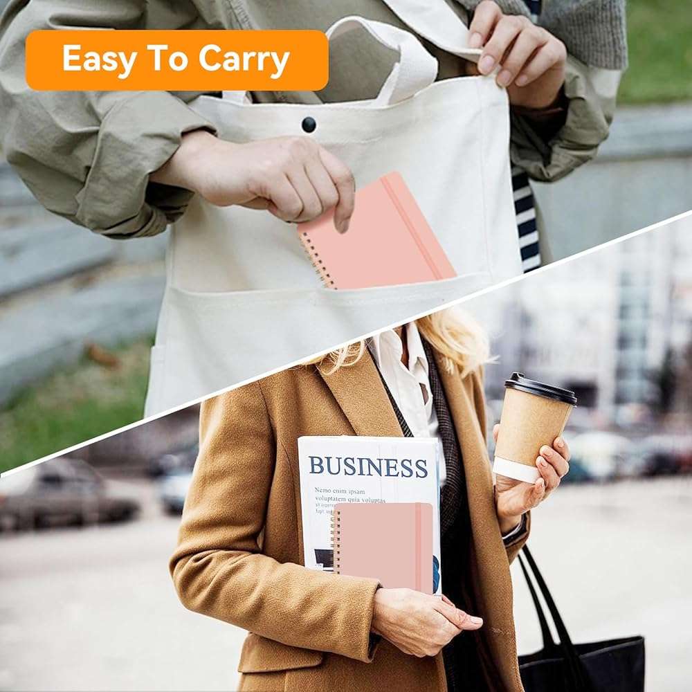DMSVK 4 PCS Small Spiral Notebook 5x7, Spiral Journal Notebook, Notebooks for Work, Note Taking, School, Small Notebooks 5x7 with Strap, Cute Notebooks for Women 50 Sheets - Image 6