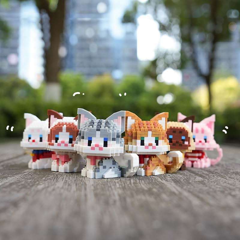 Myweyde Cow Cat Building Blocks, Mini Orange Animal/Ragdoll/Tricolor Bricks, Micro Building Blocks, Lucky Black Cat Building Block (Black Cat - 344Pcs) - Image 2