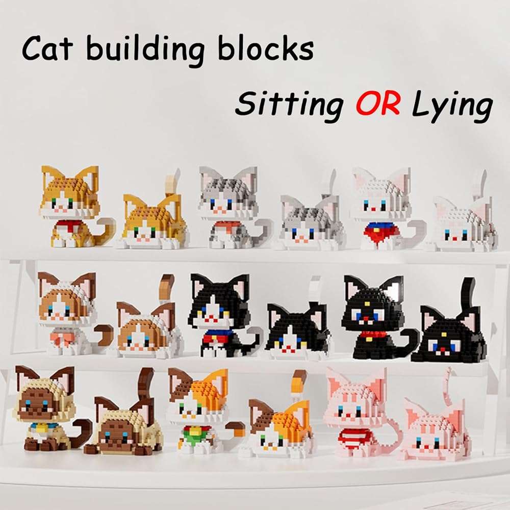 Myweyde Mini Cat Building Blocks - Orange, Ragdoll & Tricolor Cats (439Pcs) - Image 3