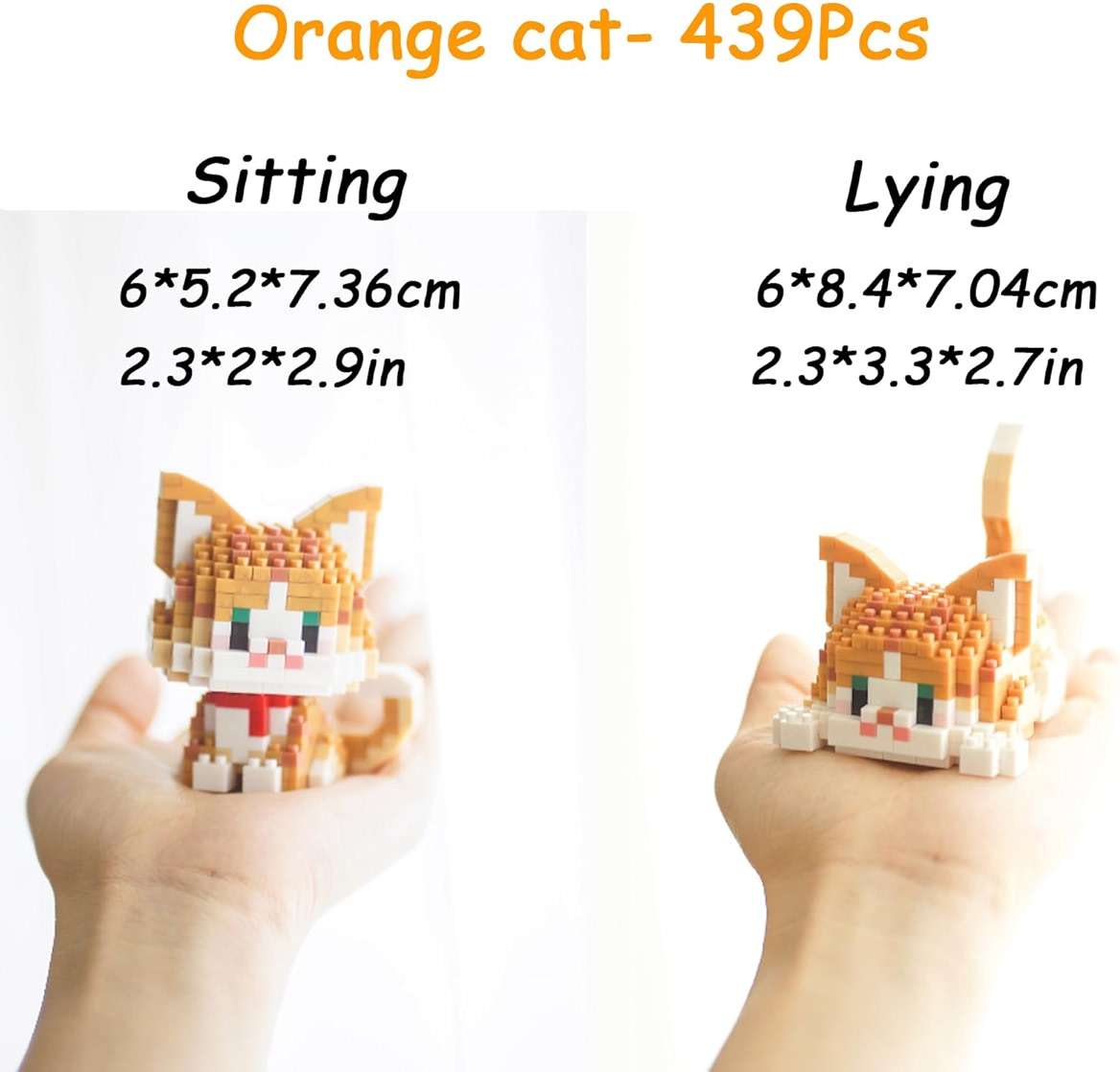 Myweyde Mini Cat Building Blocks - Orange, Ragdoll & Tricolor Cats (439Pcs) - Image 4