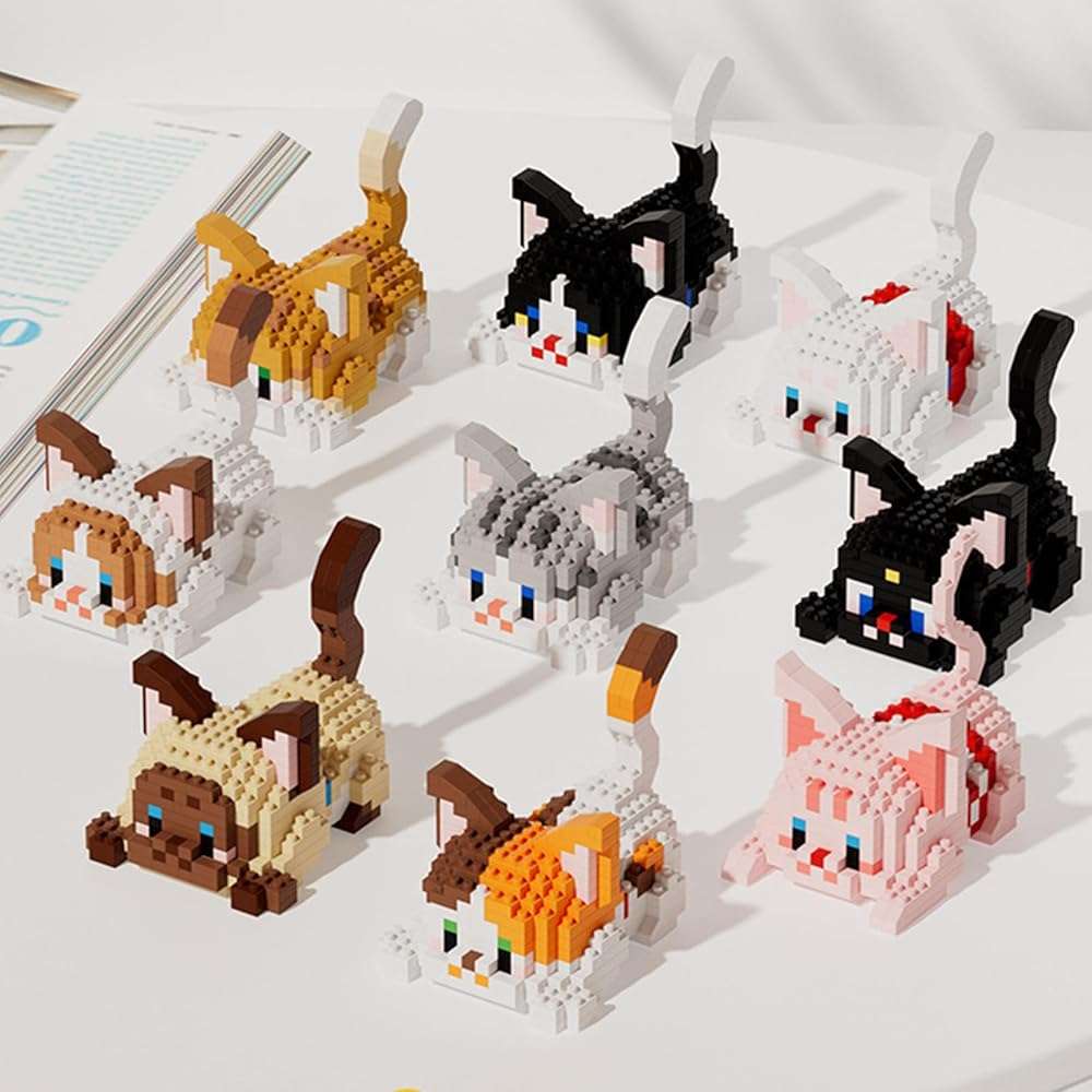 Myweyde Mini Cat Building Blocks - Orange, Ragdoll & Tricolor Cats (439Pcs) - Image 6