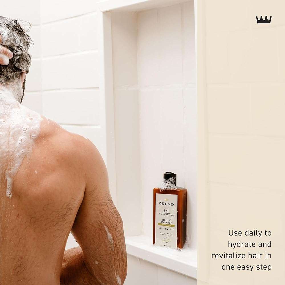 Cremo Italian Bergamot 2 in 1 Shampoo & Conditioner for Men, Notes of Italian Bergamot, Neroli Blossom, and Fresh Vetiver, 16 Fl Oz - Image 5