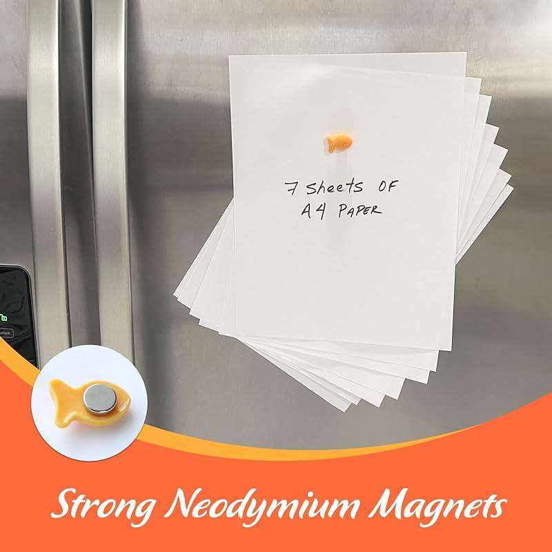 Goldfish Magnets, Set of 6 Pcs, Funny Fridge Magnets, Holdfish, Goldfish Crackers Lovers Gift Idea - Image 4