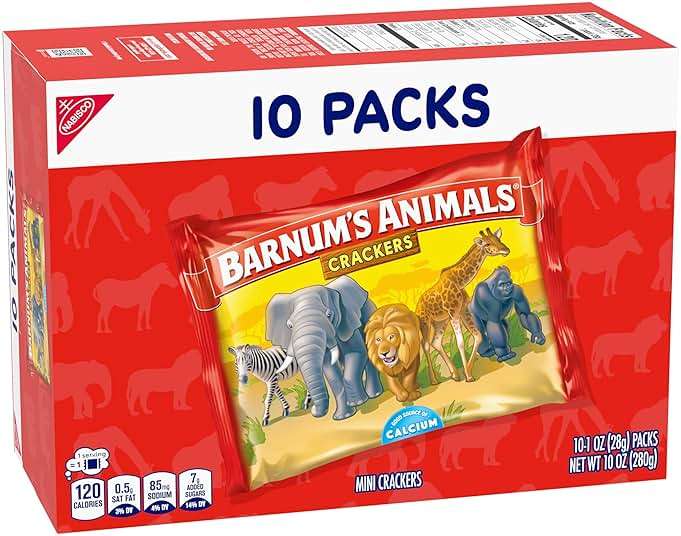 BARNUM'S Original Animal Crackers, Kids Snacks, 10 Snack Packs - Image 15